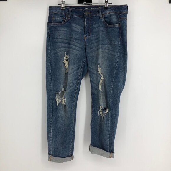 Bluenotes Lauren Mid rise Crop Skinny Distressed Jeans Size 30 - Picture 13 of 13